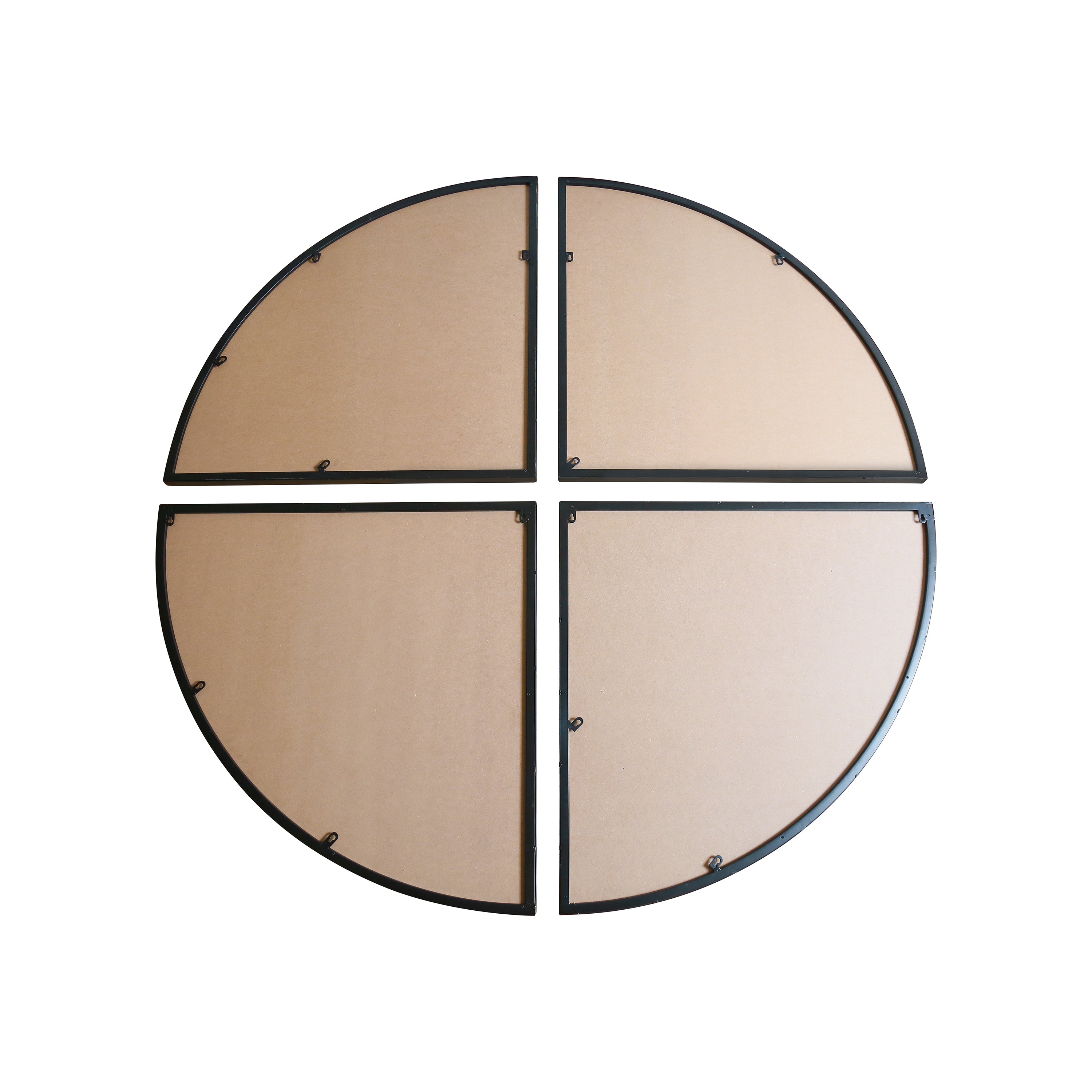 The Four-Piece Black XL Round Metal Wall Mirror - 70" X 70" (180 x 180CM)-5