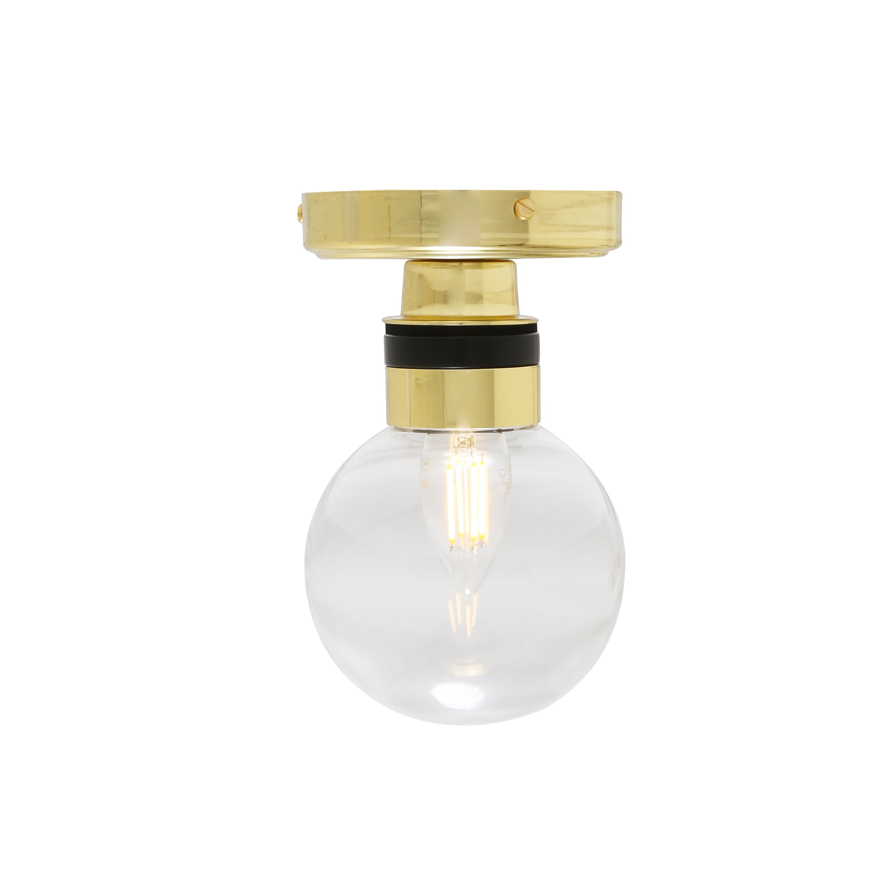 Ayr Small Globe Flush Bathroom Ceiling Light 12cm IP65 Product Shot
