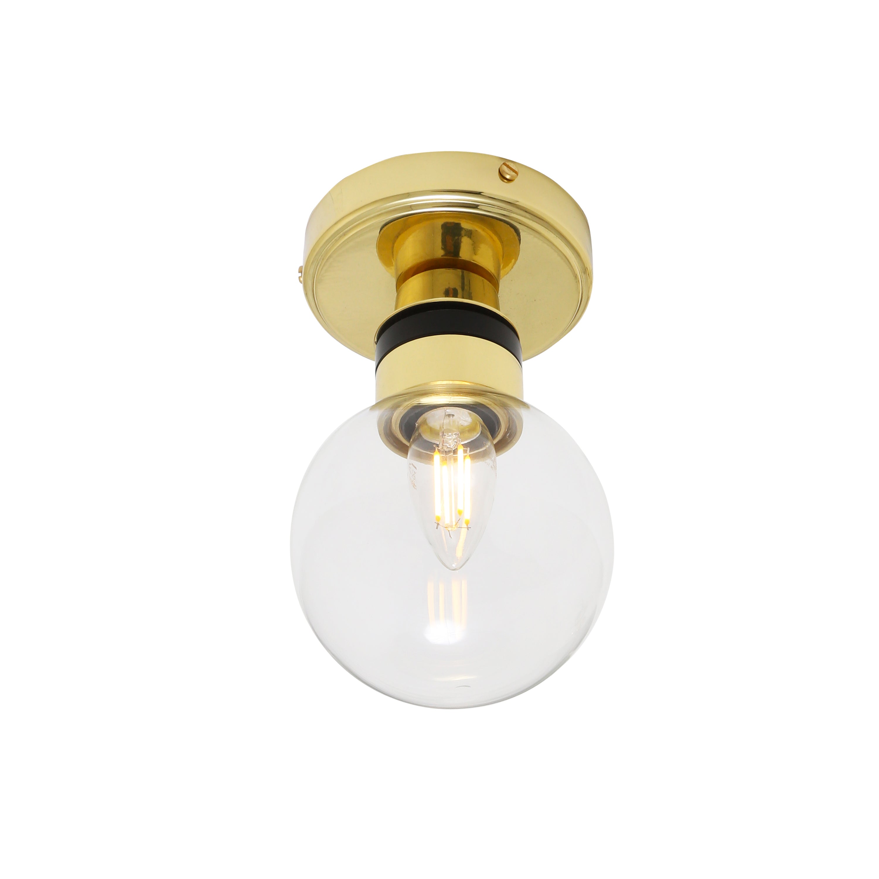Ayr Small Globe Flush Bathroom Ceiling Light 12cm IP65 Product Shot