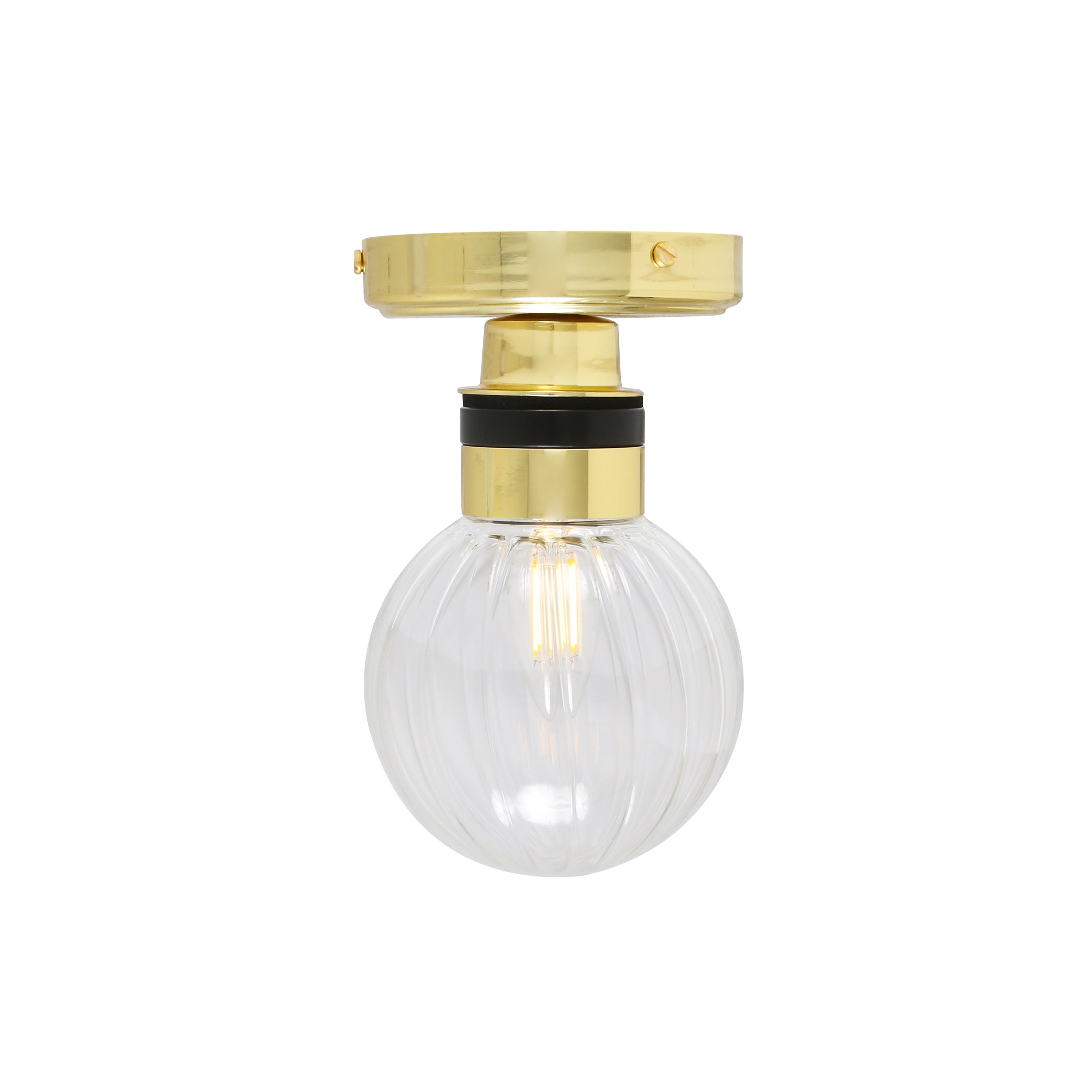 Ayr Small Globe Flush Bathroom Ceiling Light 12cm IP65 Product Shot