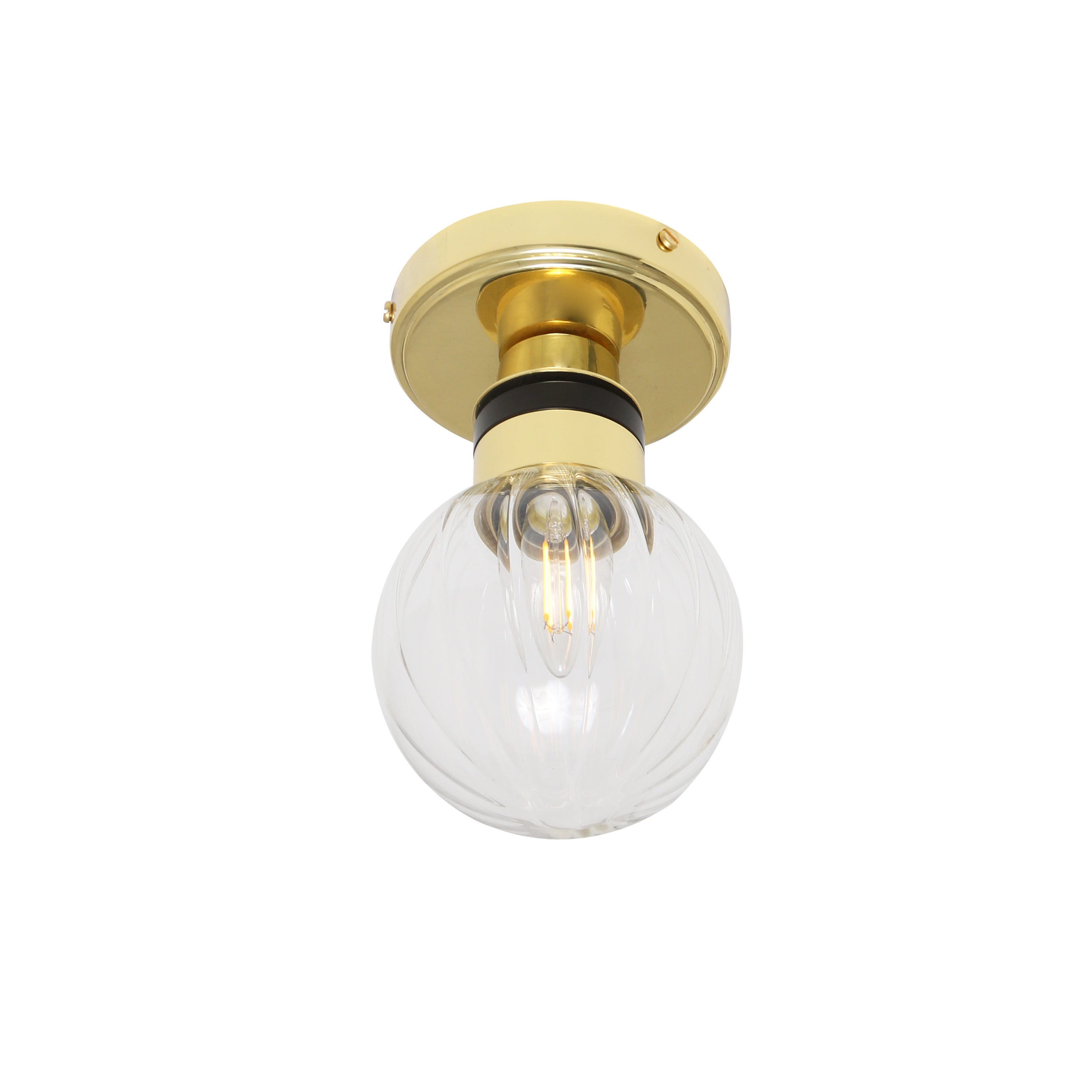 Ayr Small Globe Flush Bathroom Ceiling Light 12cm IP65 Product Shot