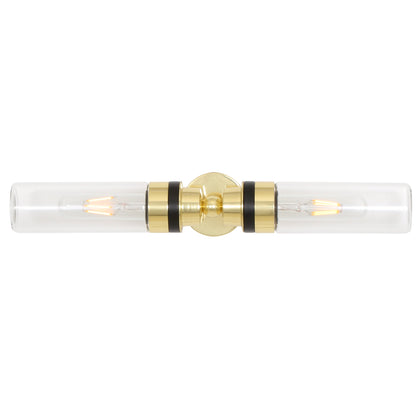 Severn Double Tube Glass Bathroom Wall Light IP65 Product Shot
