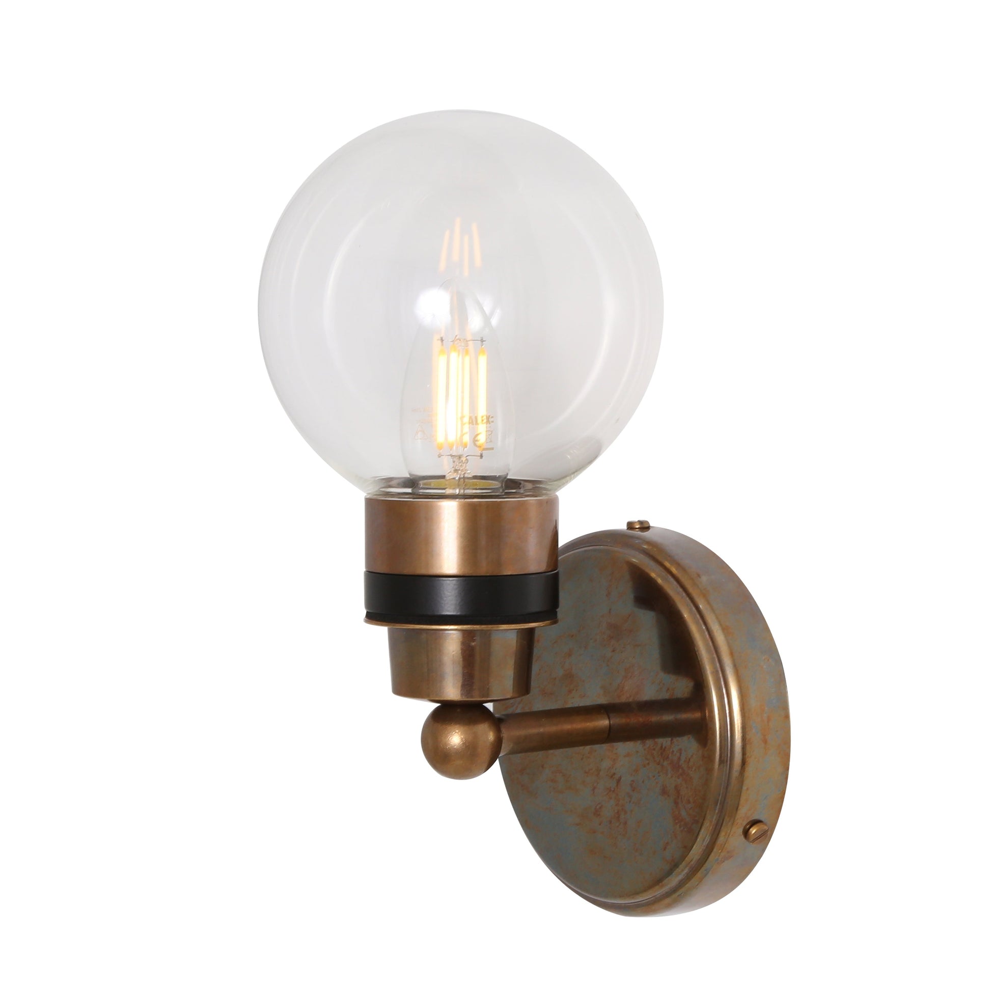Shannon Small Glass Globe Bathroom Wall Light IP65 Product Shot