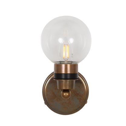 Shannon Small Glass Globe Bathroom Wall Light IP65 Product Shot