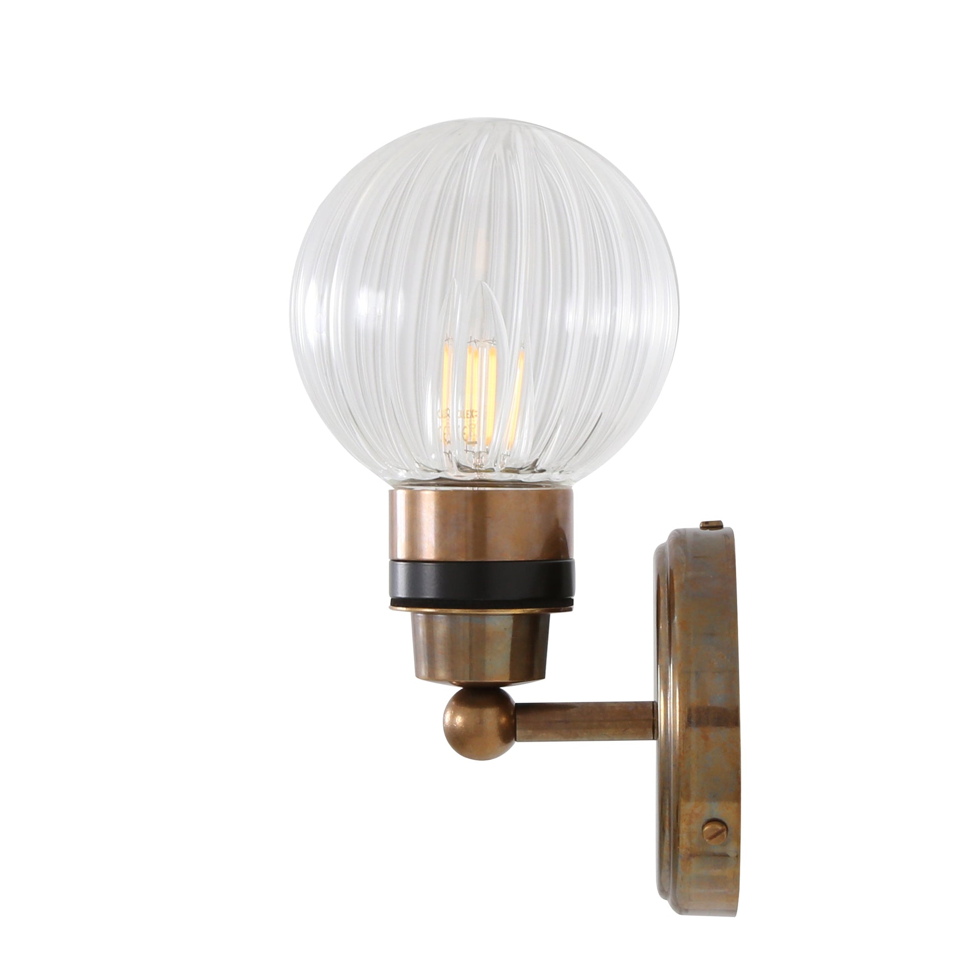 Shannon Small Glass Globe Bathroom Wall Light IP65 Product Shot