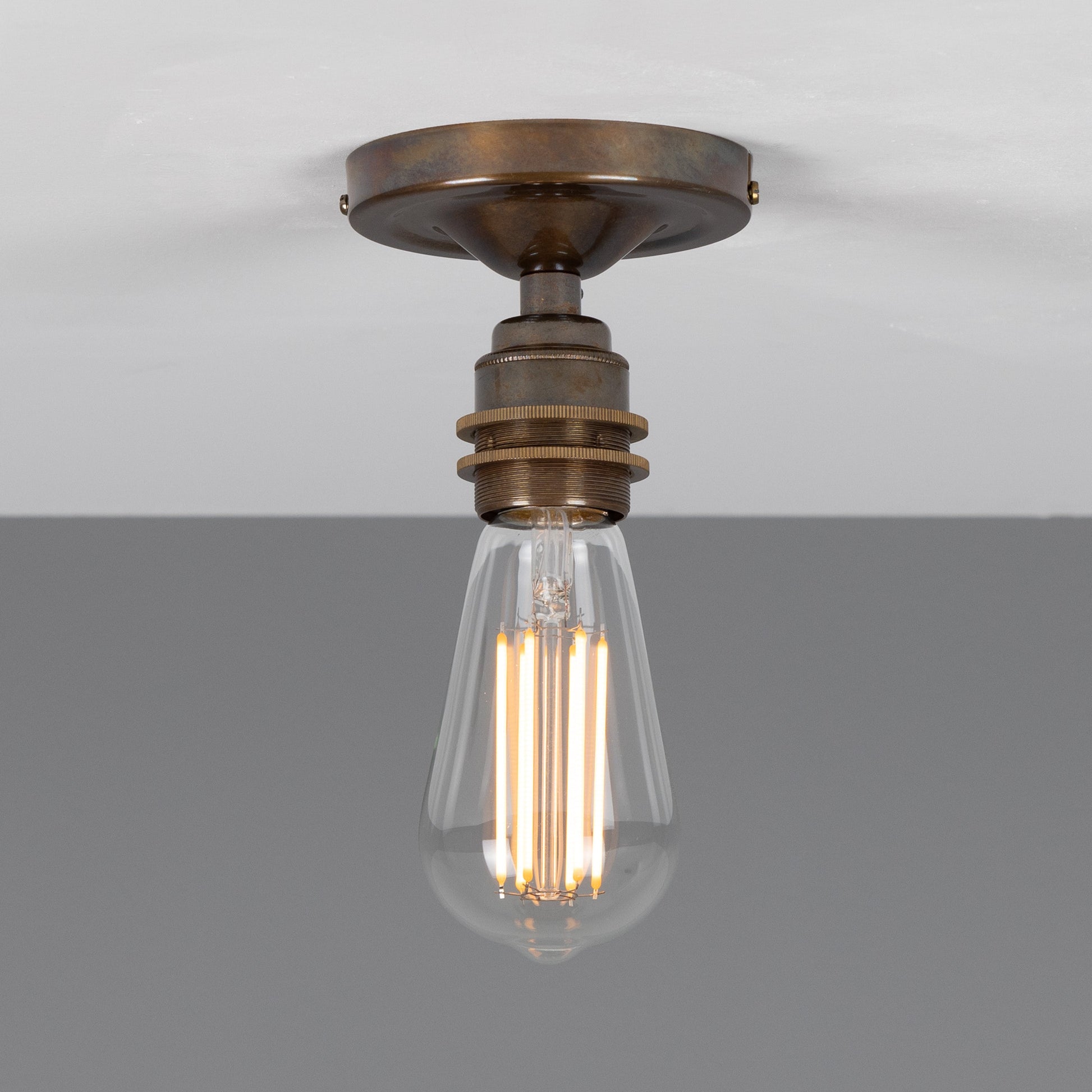 Bexter Vintage Exposed Bulb Flush Ceiling Light Product Shot