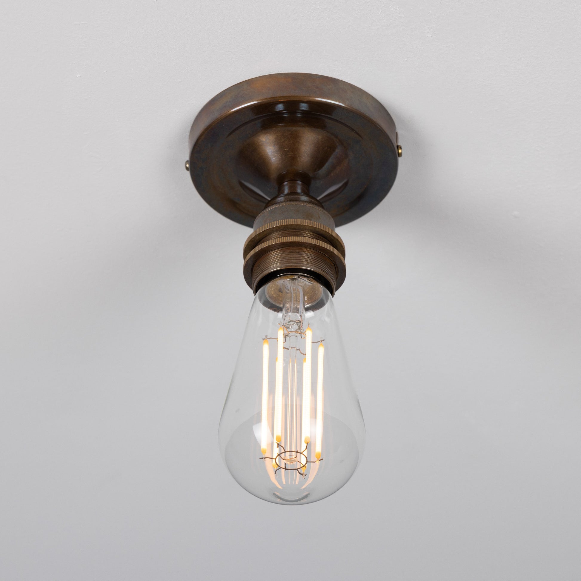 Bexter Vintage Exposed Bulb Flush Ceiling Light Product Shot
