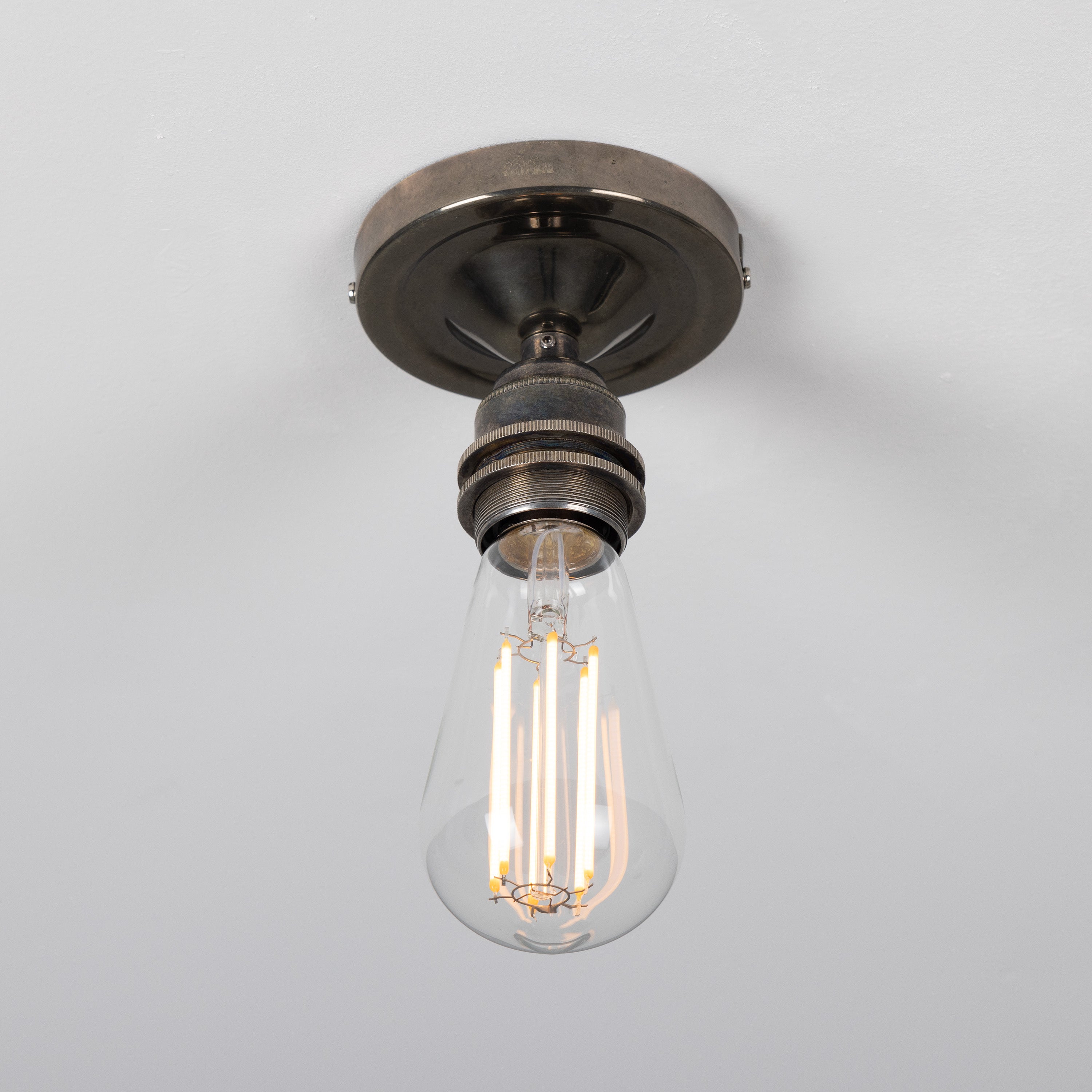 Bexter Vintage Exposed Bulb Flush Ceiling Light Product Shot