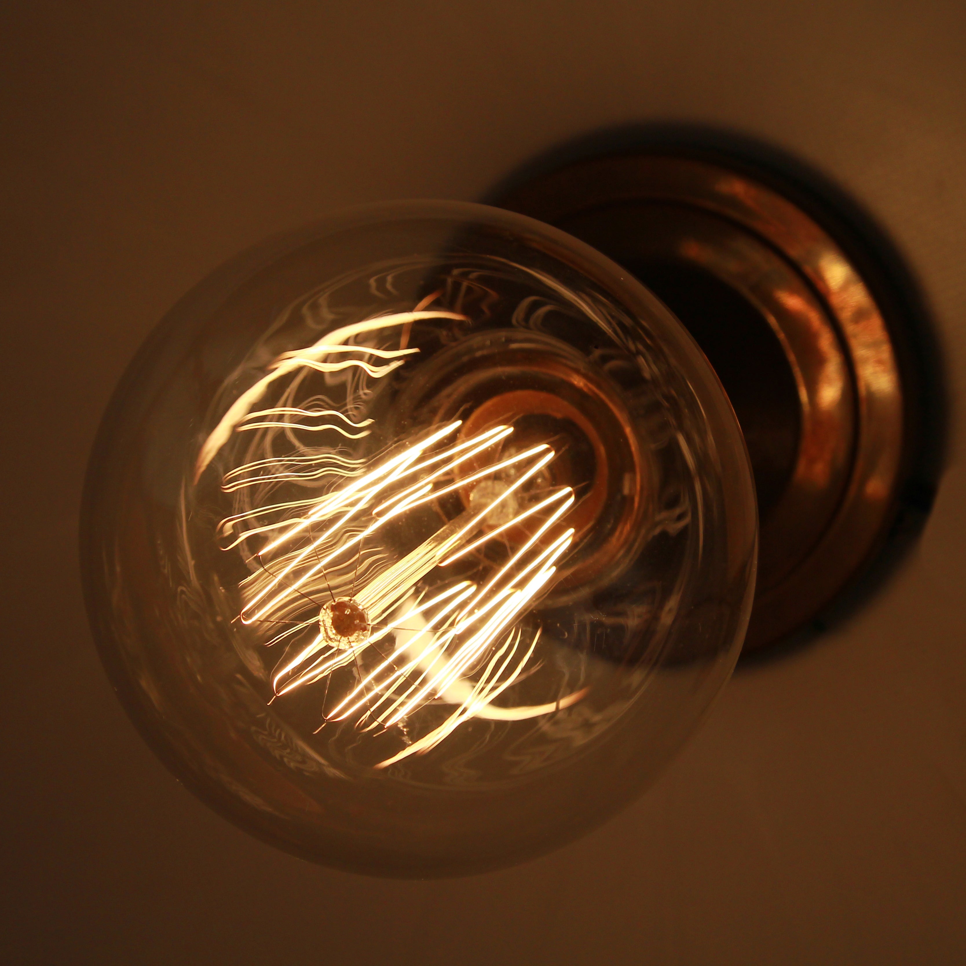 Bexter Vintage Exposed Bulb Flush Ceiling Light Product Shot