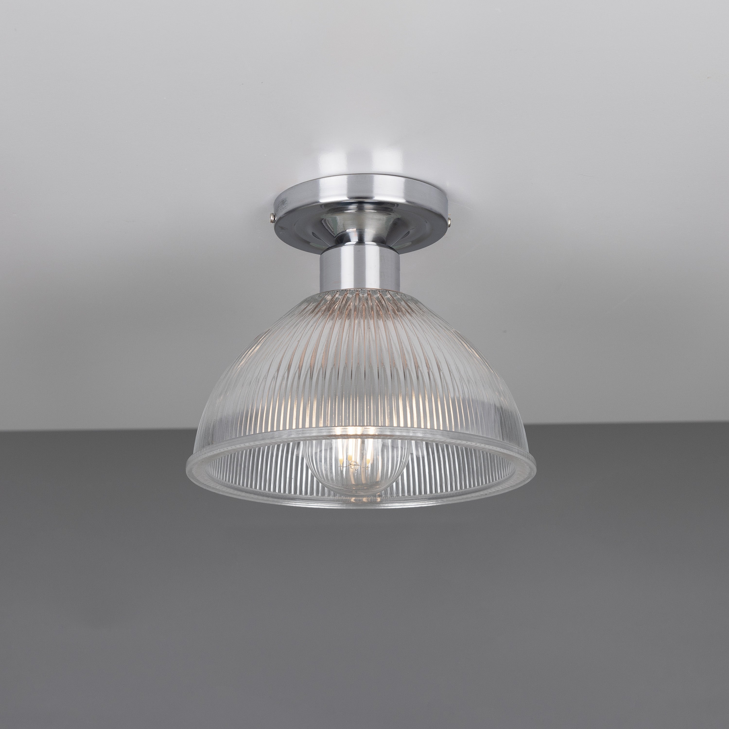 Erbil Prismatic Glass Flush Ceiling Light 19cm Product Shot
