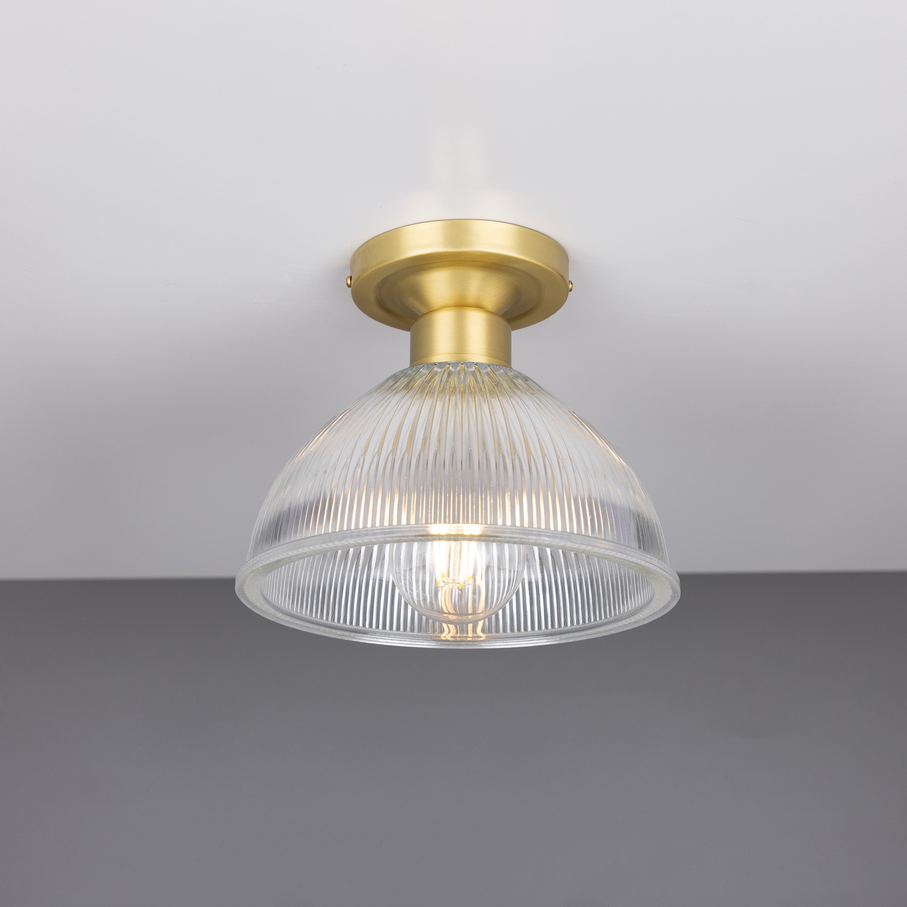 Erbil Prismatic Glass Flush Ceiling Light 19cm Product Shot