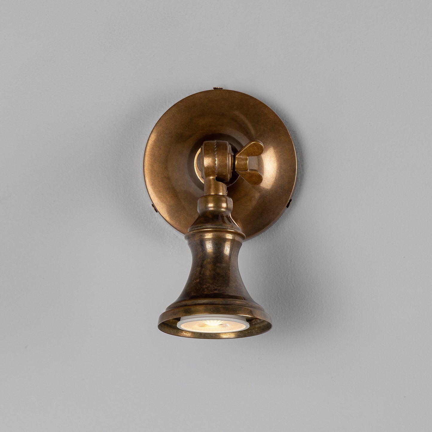 Accra Traditional Adjustable Brass Wall Spotlight