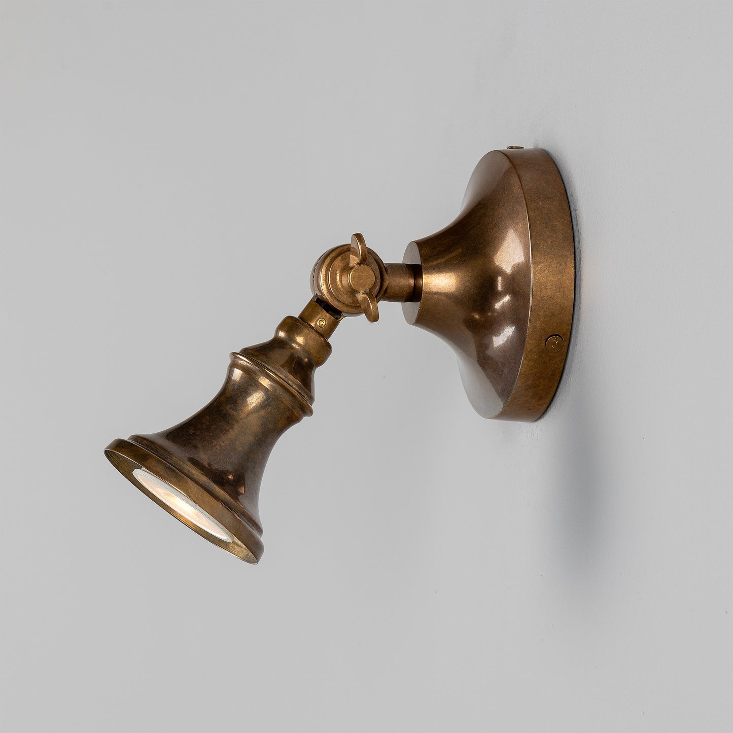 Accra Traditional Adjustable Brass Wall Spotlight