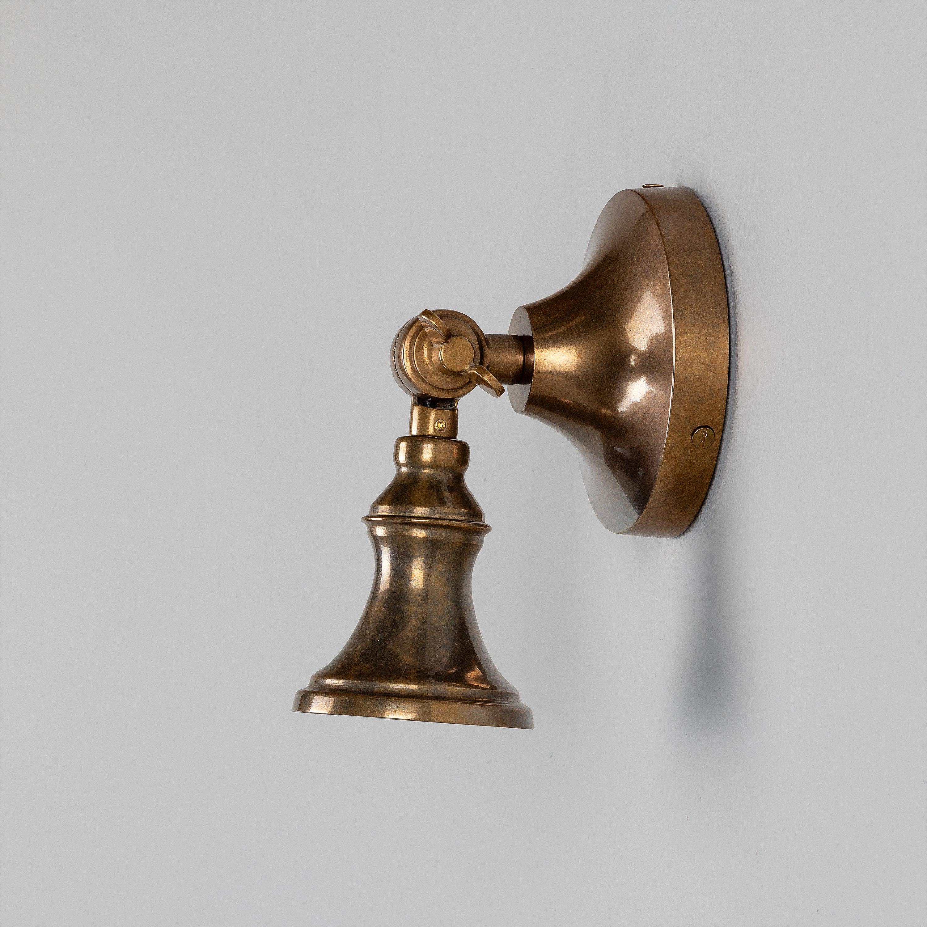 Accra Traditional Adjustable Brass Wall Spotlight