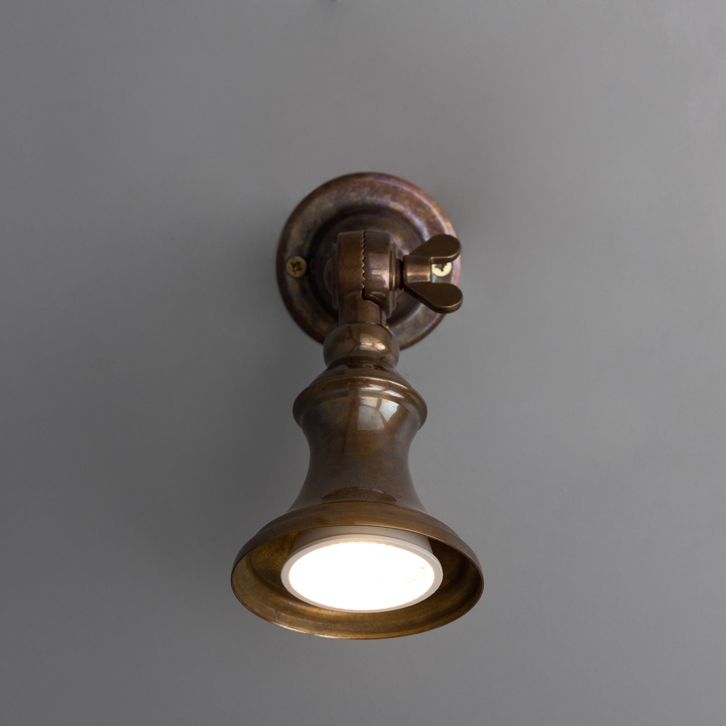 Accra Traditional Adjustable Brass Wall Spotlight