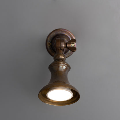 Accra Traditional Adjustable Brass Wall Spotlight
