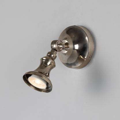 Accra Traditional Adjustable Brass Wall Spotlight