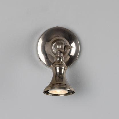 Accra Traditional Adjustable Brass Wall Spotlight