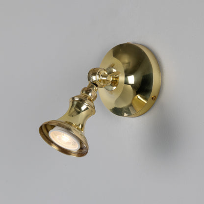 Accra Traditional Adjustable Brass Wall Spotlight