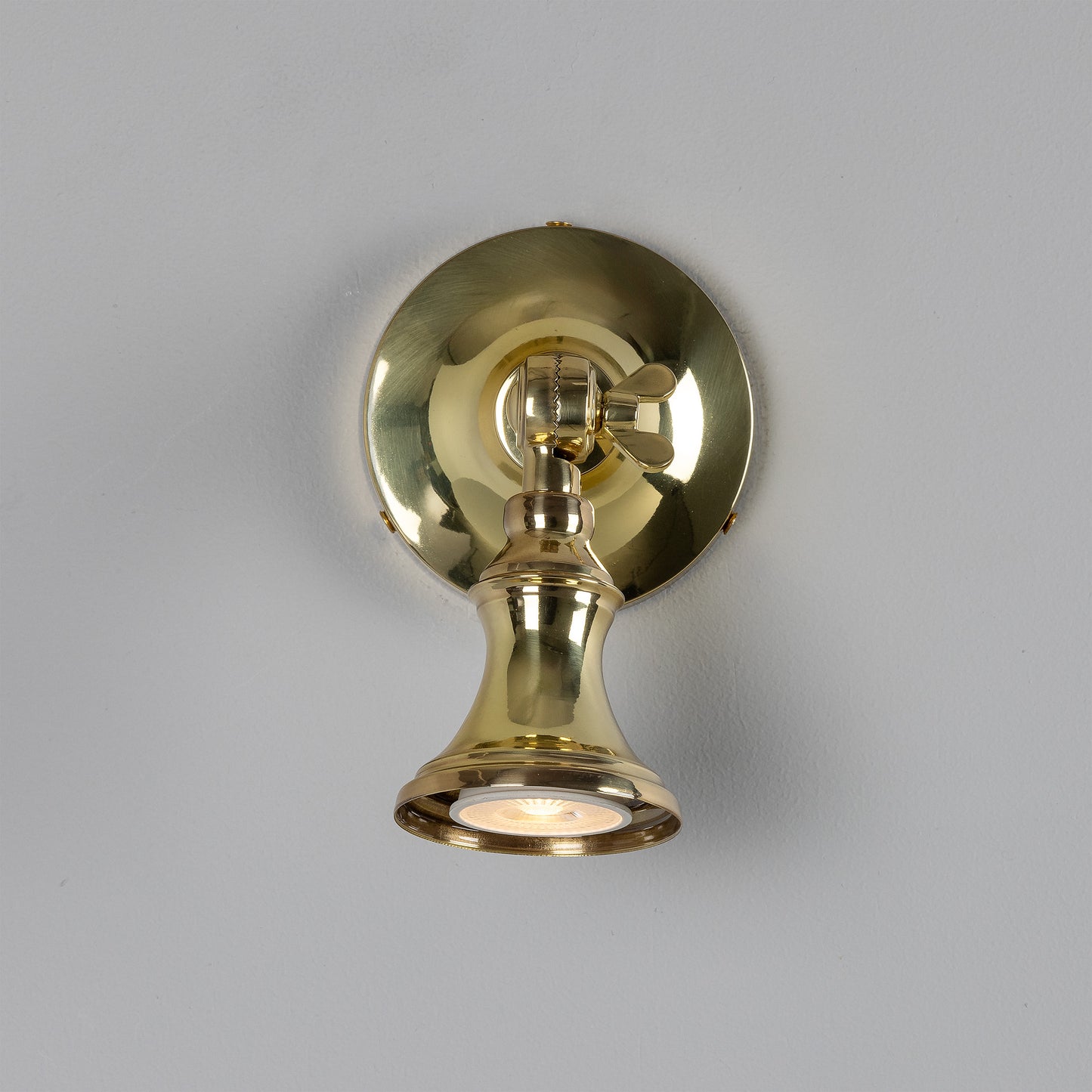 Accra Traditional Adjustable Brass Wall Spotlight