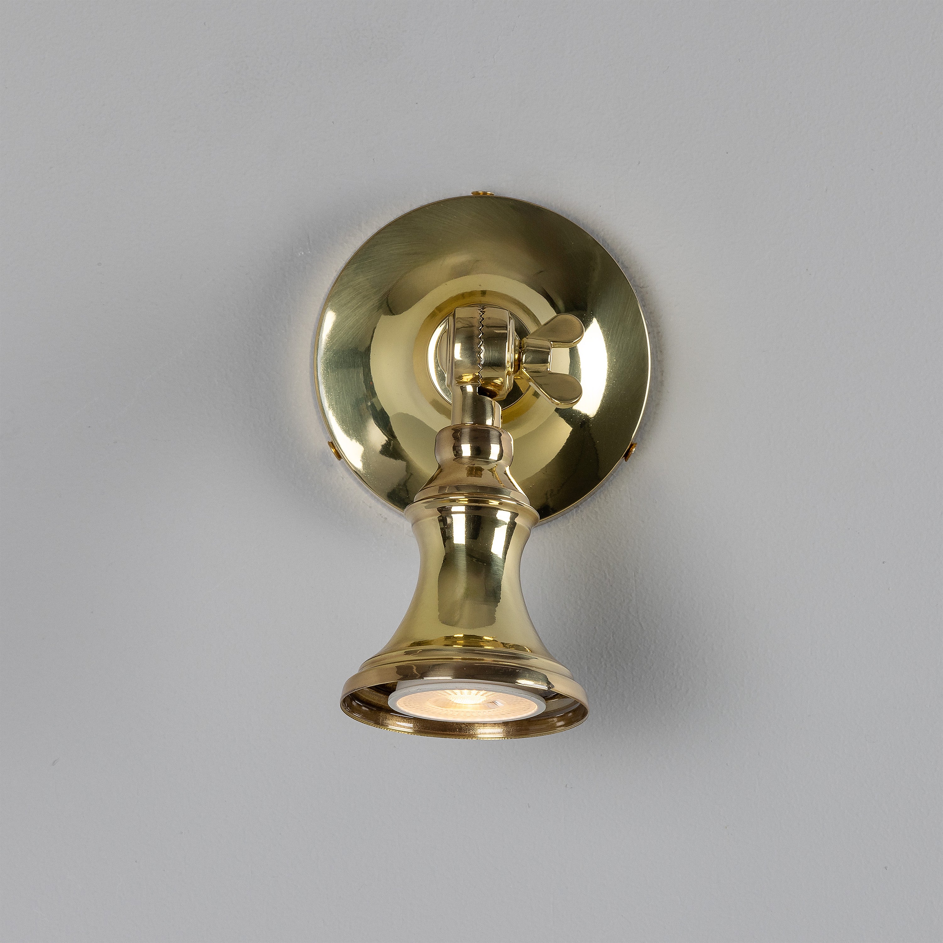 Accra Traditional Adjustable Brass Wall Spotlight