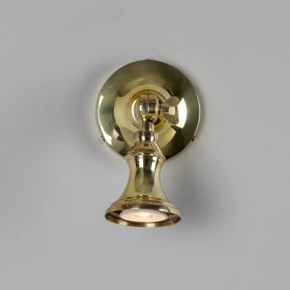 Accra Traditional Adjustable Brass Wall Spotlight