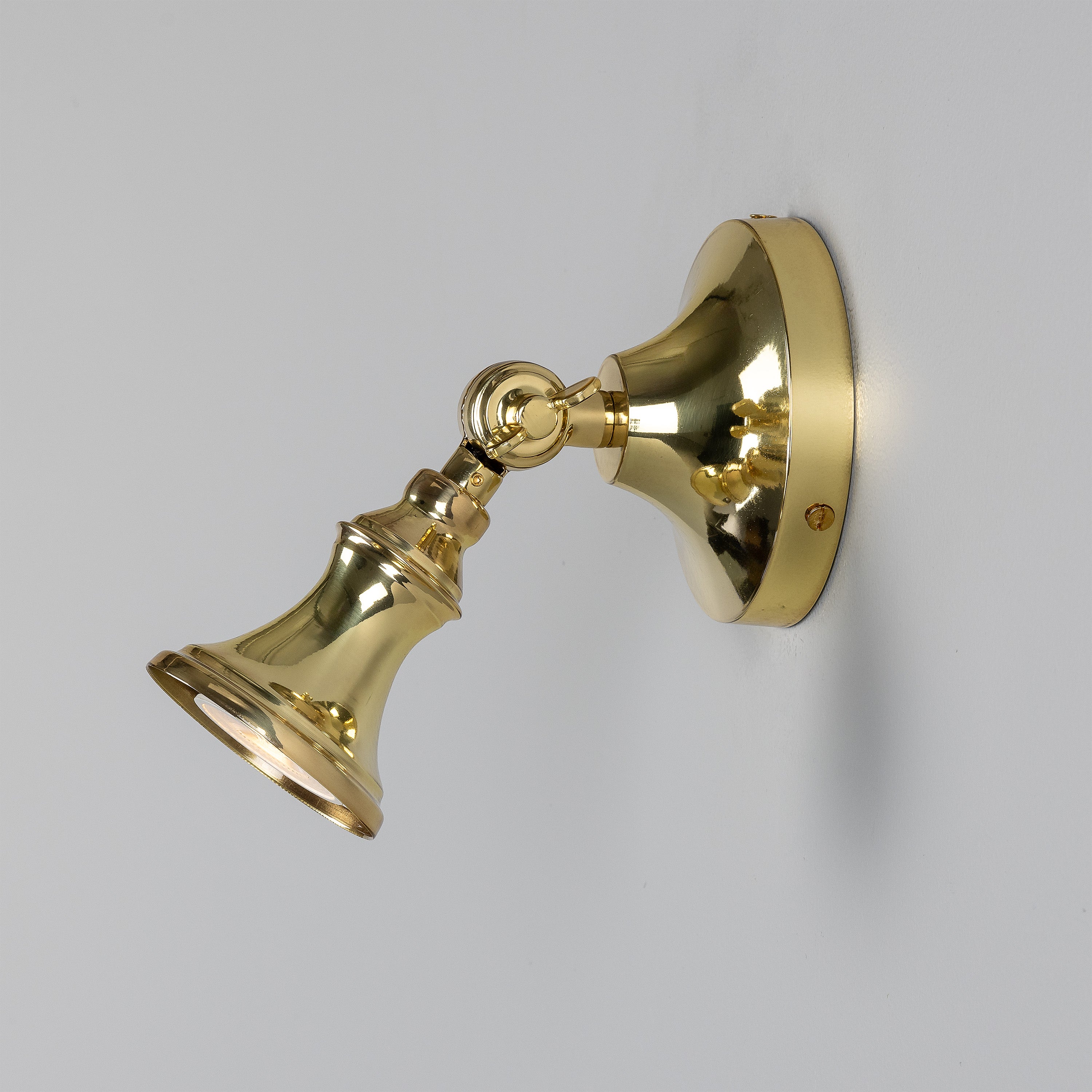 Accra Traditional Adjustable Brass Wall Spotlight
