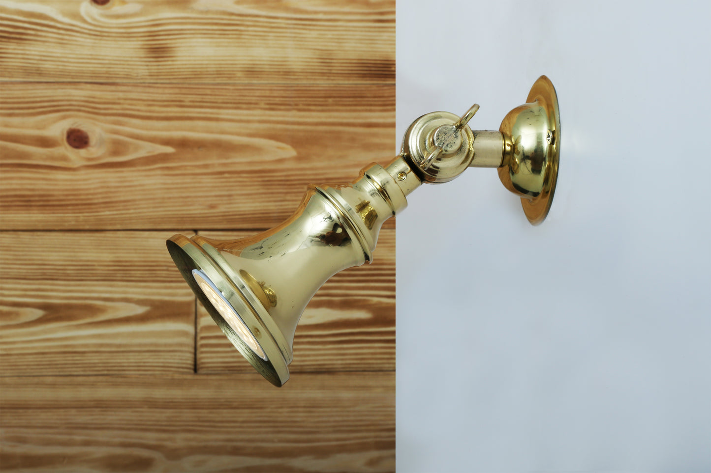 Accra Traditional Adjustable Brass Wall Spotlight