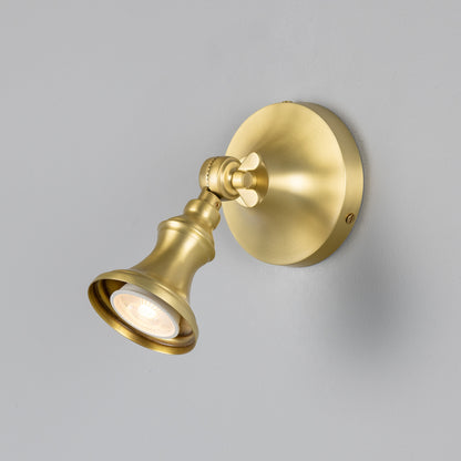 Accra Traditional Adjustable Brass Wall Spotlight