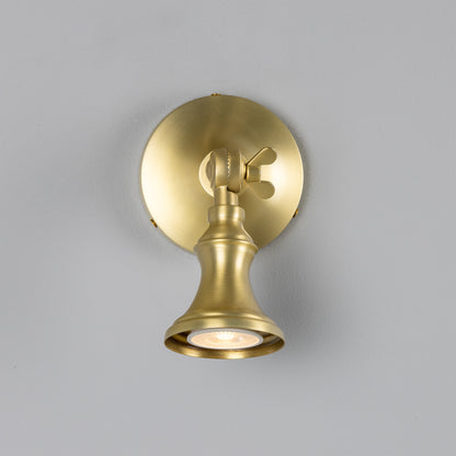 Accra Traditional Adjustable Brass Wall Spotlight