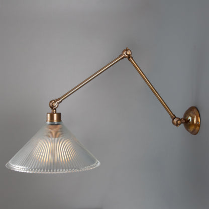 Rebell Adjustable Arm Wall Light with Prismatic Glass Shade Product Shot