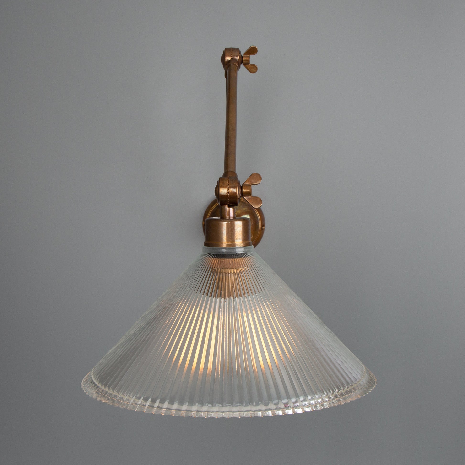 Rebell Adjustable Arm Wall Light with Prismatic Glass Shade Product Shot