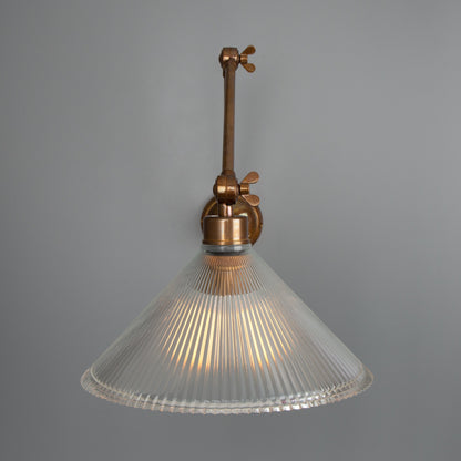 Rebell Adjustable Arm Wall Light with Prismatic Glass Shade Product Shot