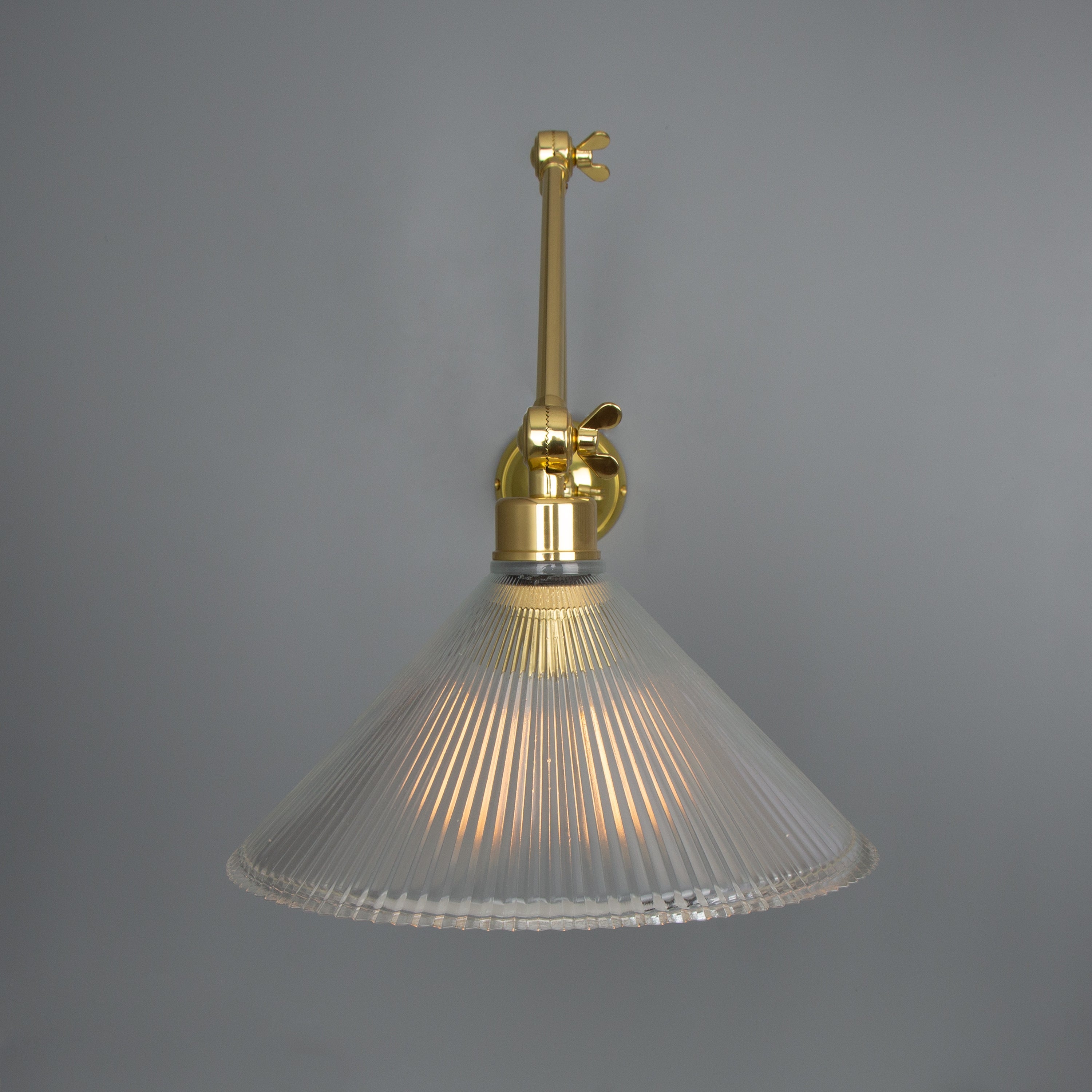 Rebell Adjustable Arm Wall Light with Prismatic Glass Shade Product Shot