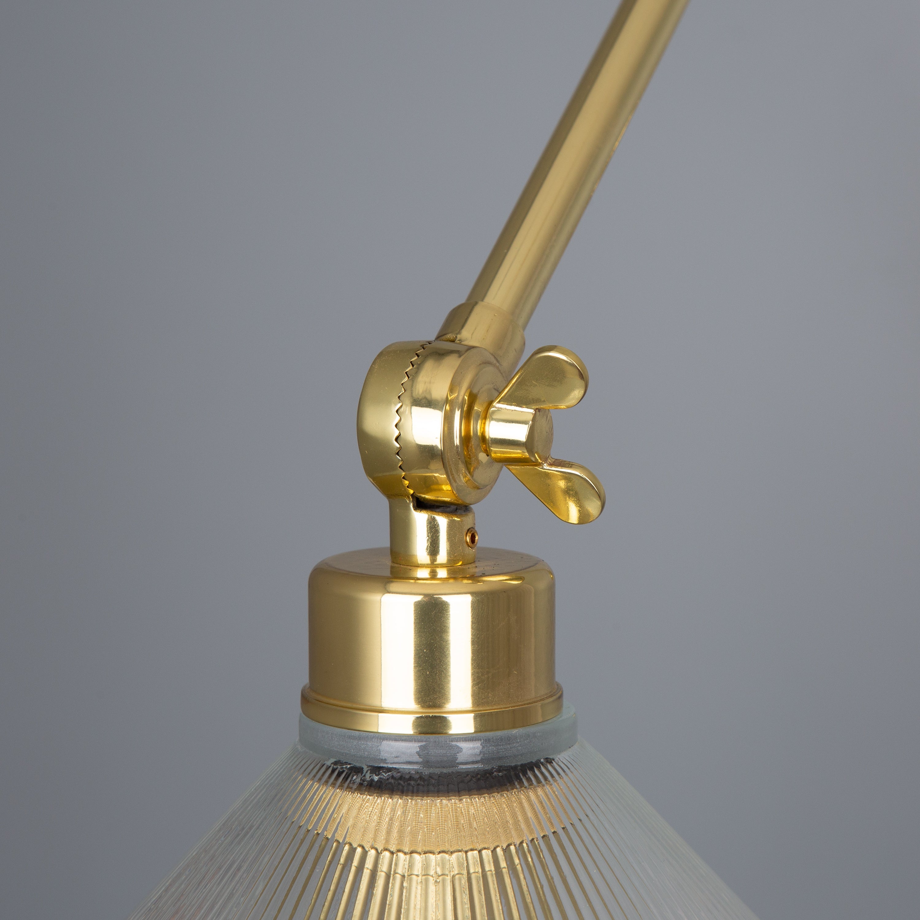 Rebell Adjustable Arm Wall Light with Prismatic Glass Shade Product Shot