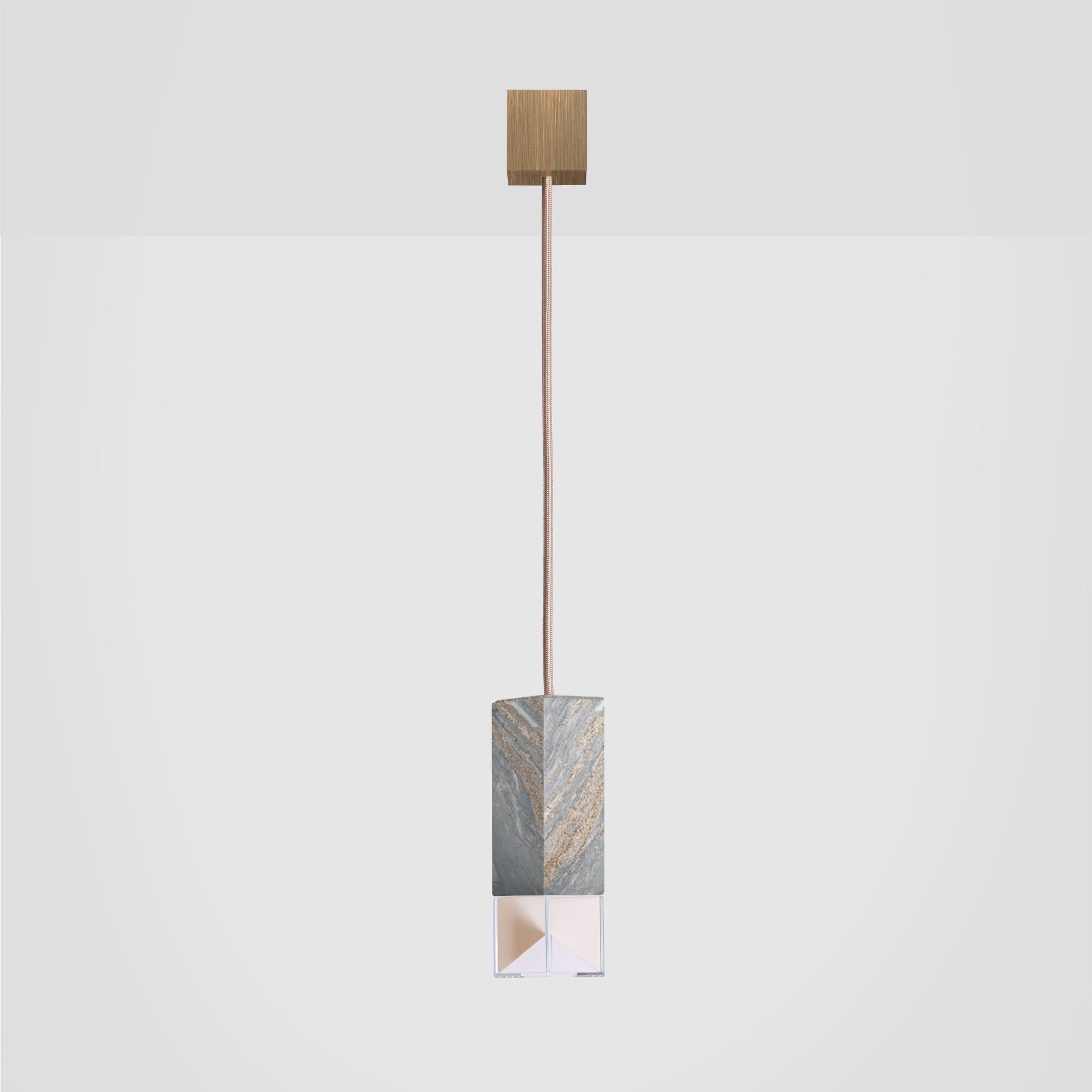 Lamp One Pendant Light / Marble, front view.