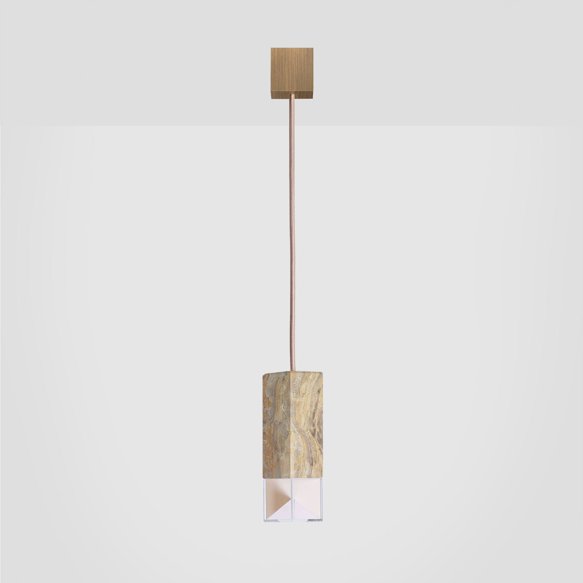 Lamp One Pendant Light / Marble, front view.