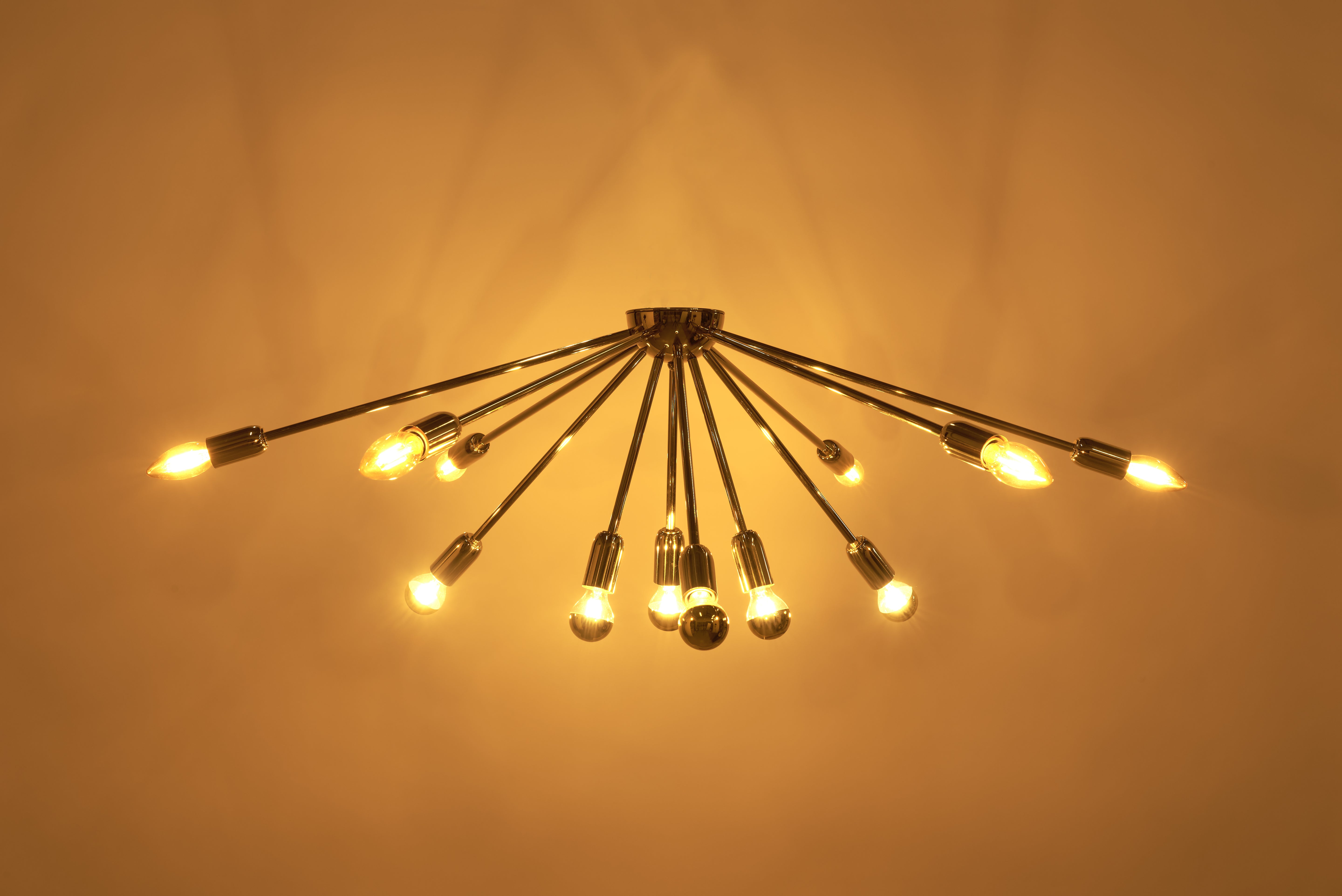 Half Sputnik Ceiling Light Turned On