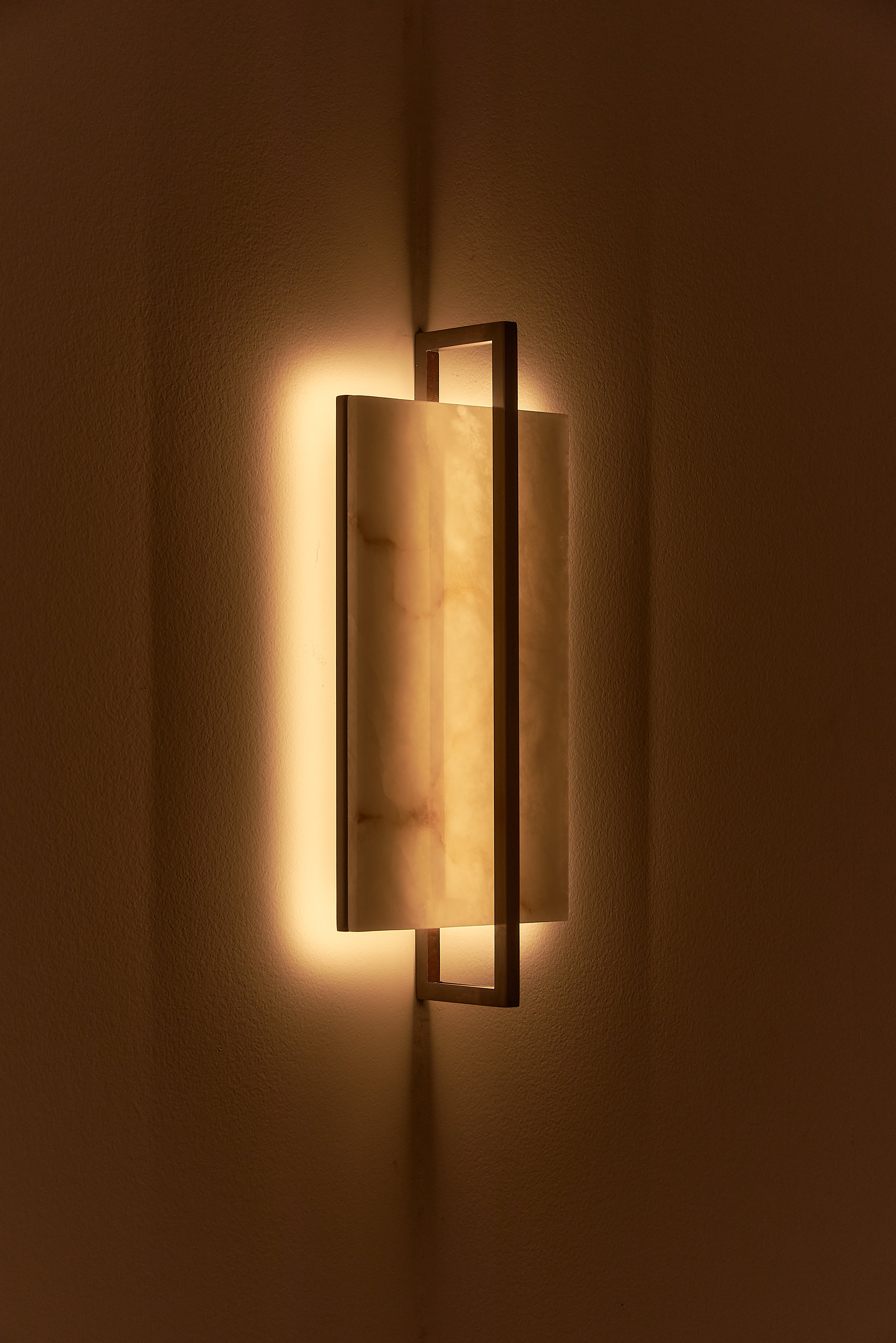 Tile Wall Light Turned On
