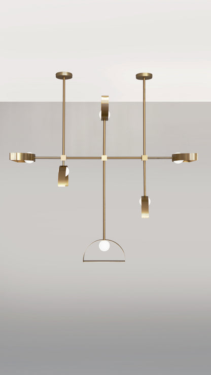 Sphere And Cut Circle Pendant Light