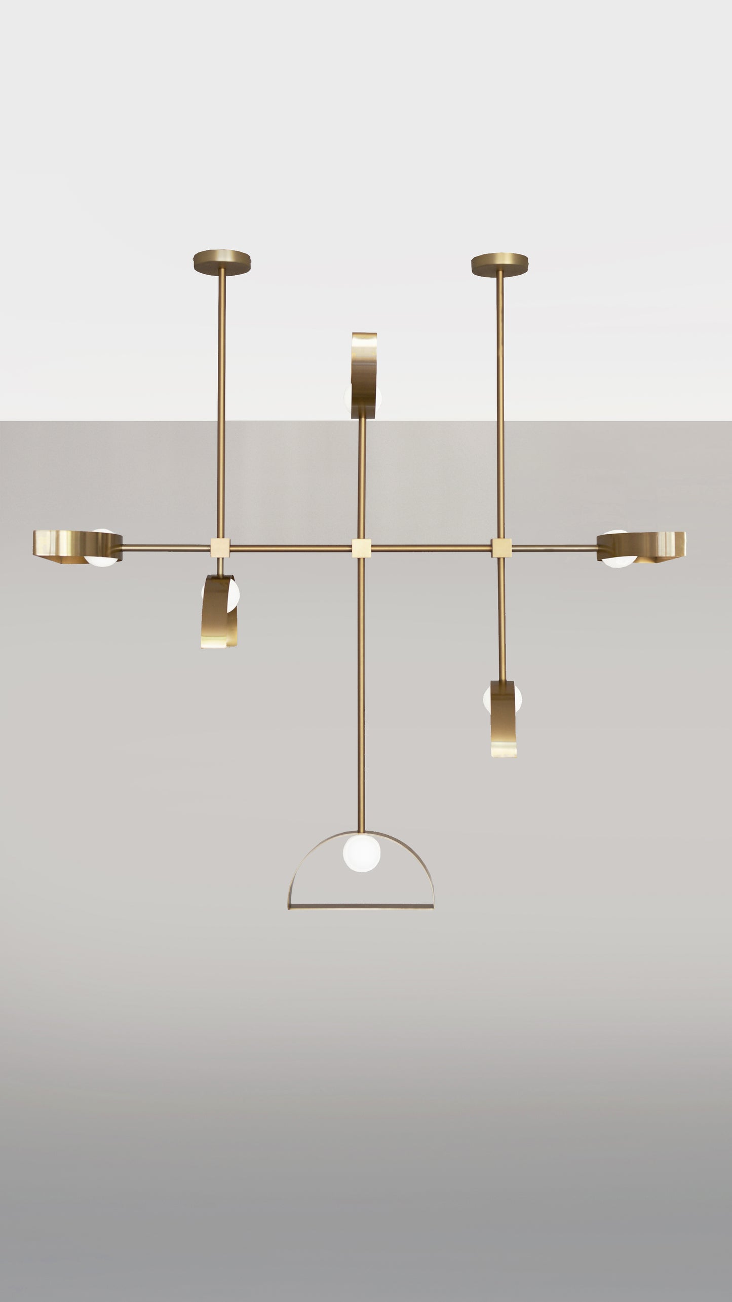 Sphere And Cut Circle Pendant Light turned on