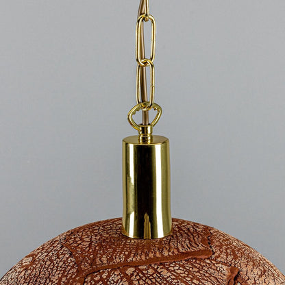 Kauri Organic Ceramic Dome Pendant Light 37cm, Red Iron