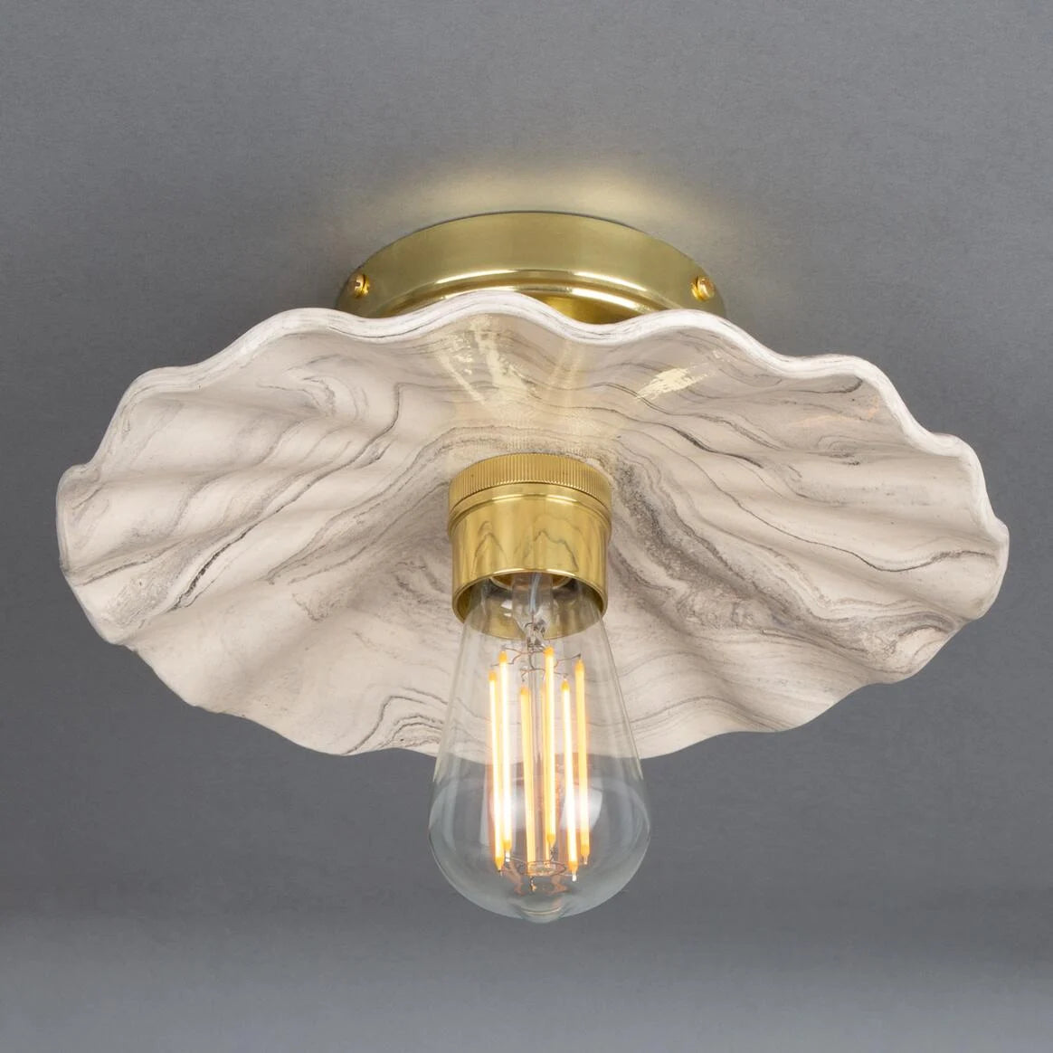 Kapok Marbled Ceramic Ceiling Light 27cm