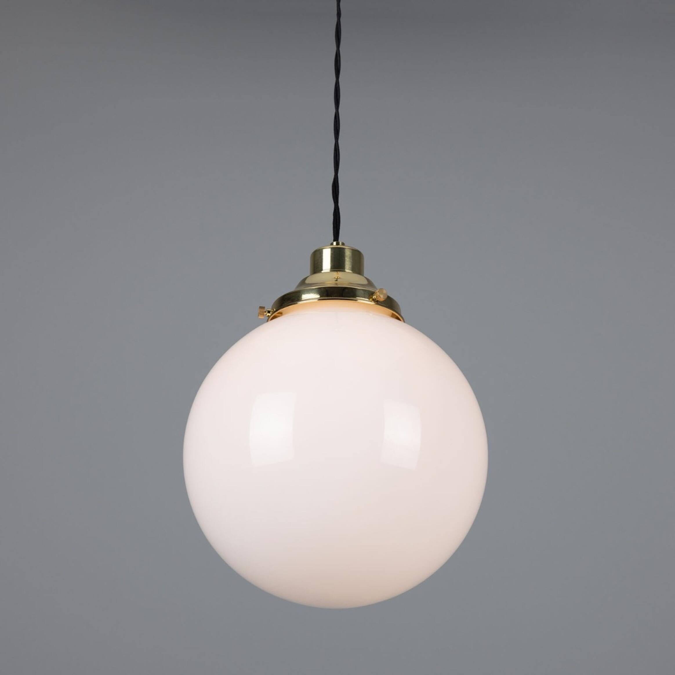 Gentry Opal Glass Globe Pendant Light 25cm