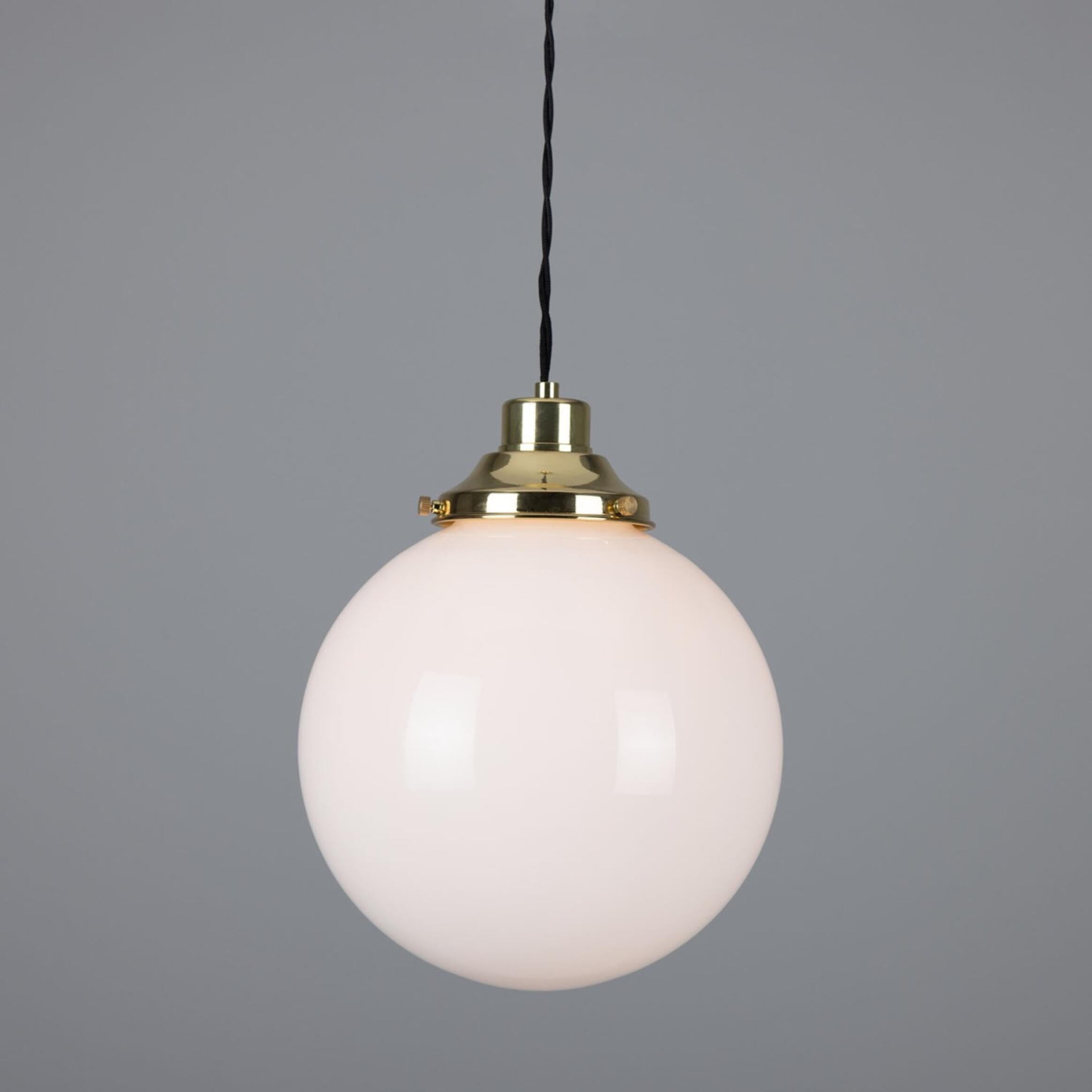 Gentry Opal Glass Globe Pendant Light 25cm