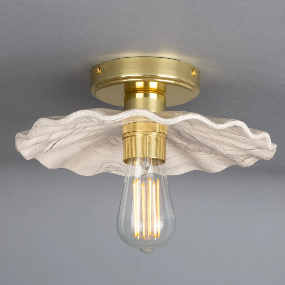 Kapok Marbled Ceramic Ceiling Light 27cm