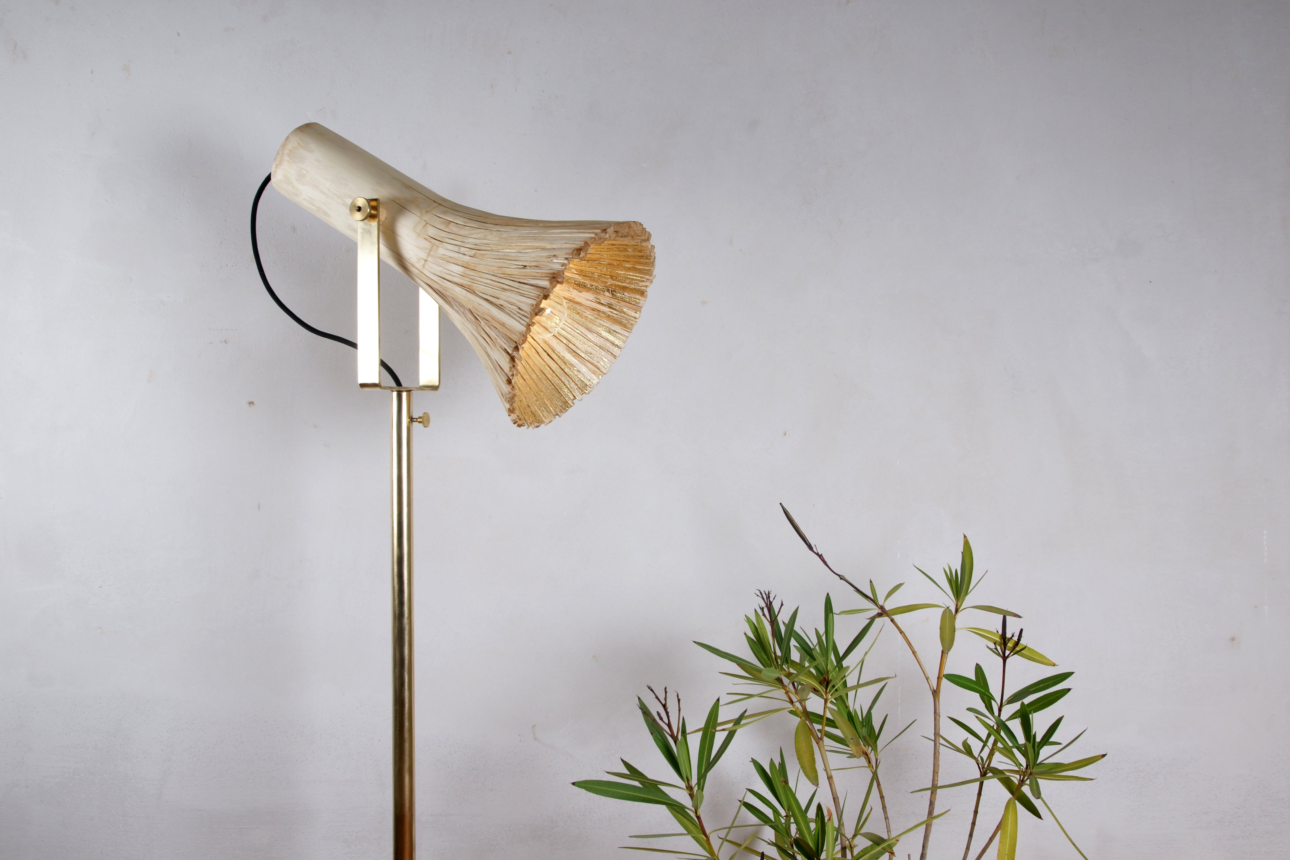 Pressed Wood Floor Lamp natural in setting 