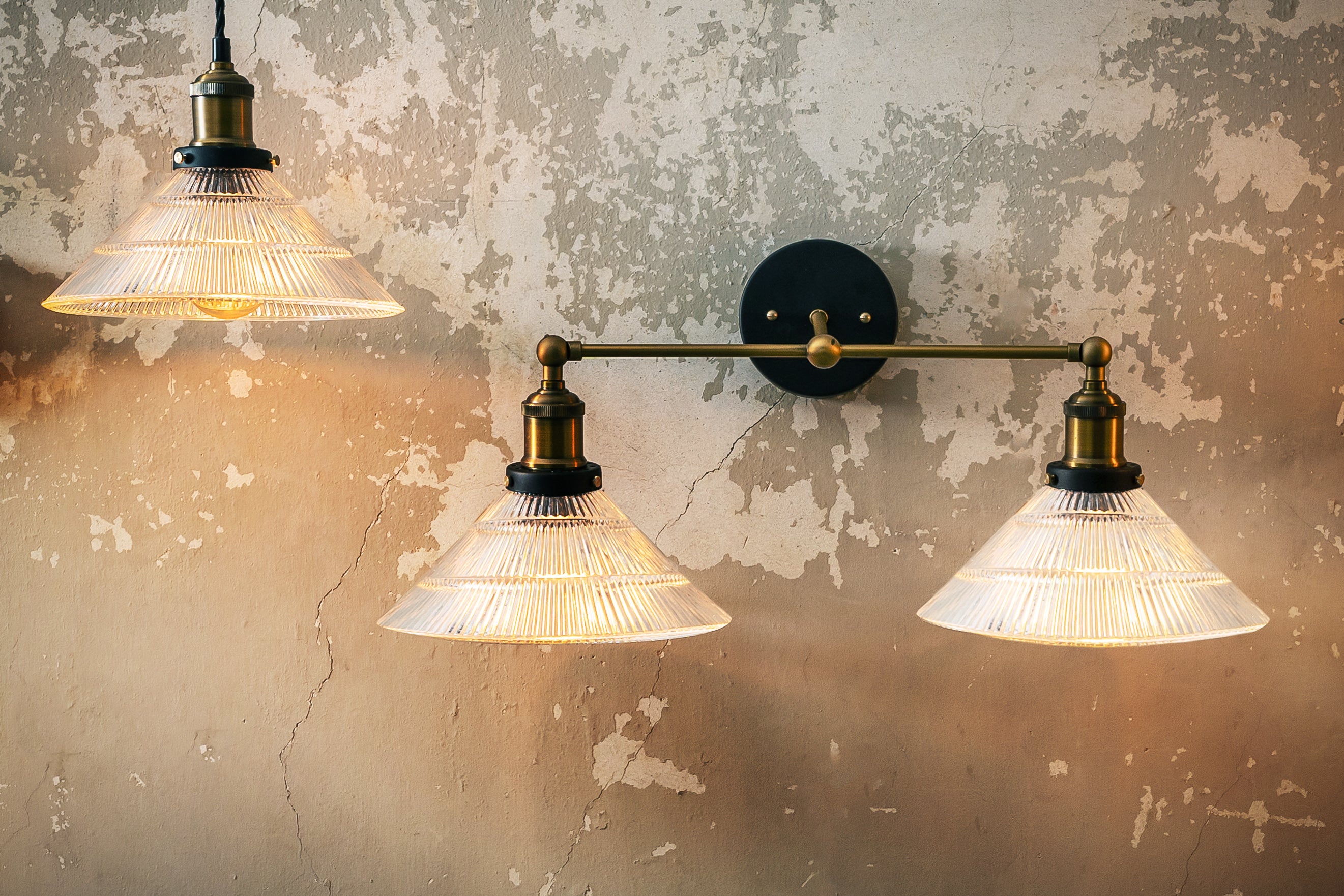 Romilly Etched Glass Double Funnel French Style Wall Light