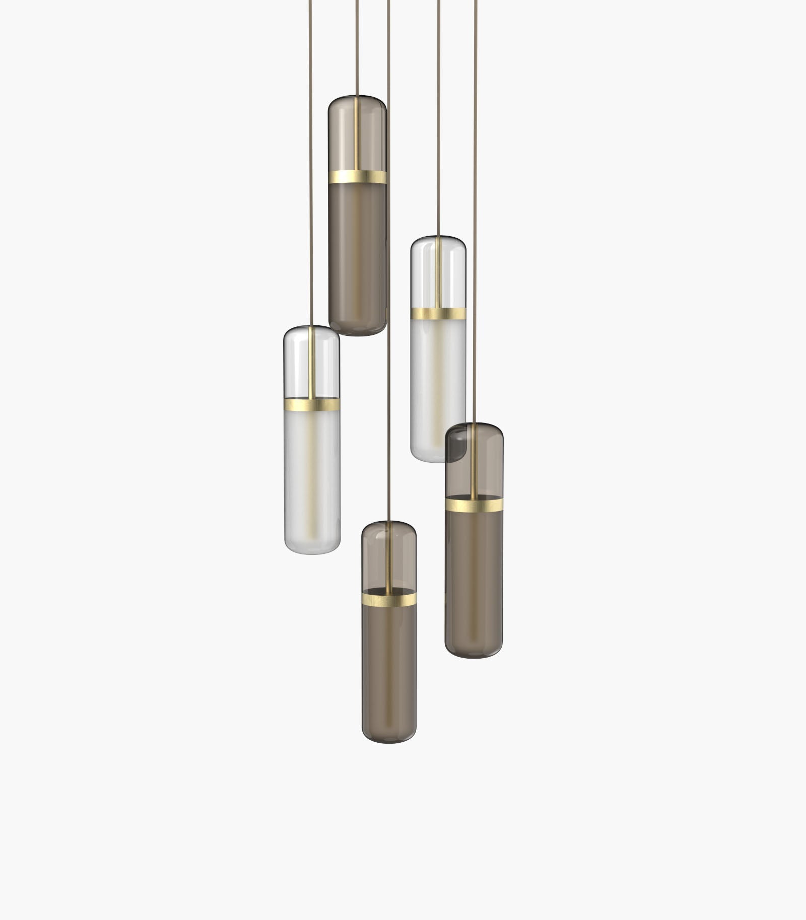 Pill S36-03 Pendant Light White / Smoked Brushed Brass 