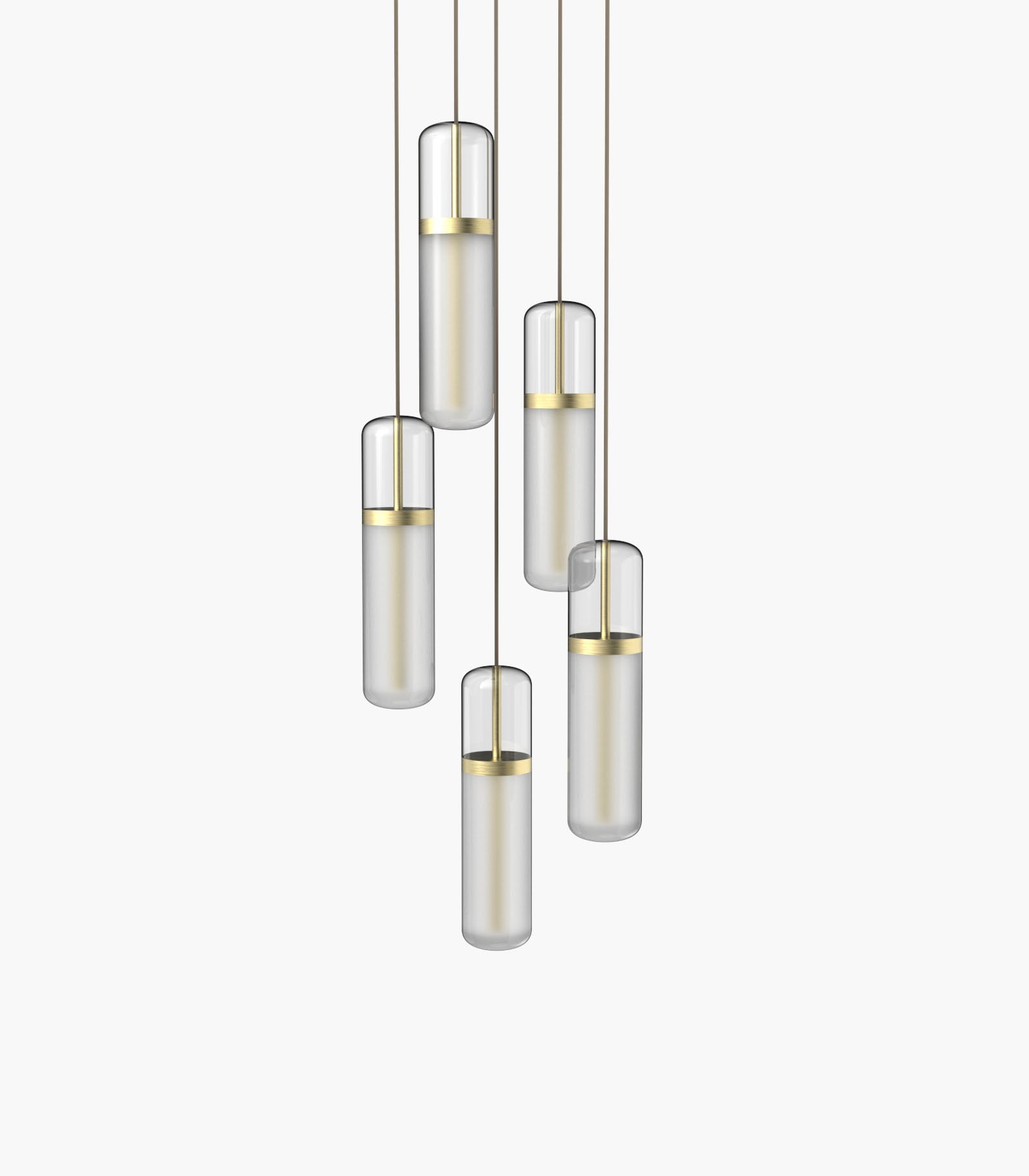 Pill S36-03 Pendant Light White  Brushed Brass 